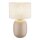Tischlampe Stoff Glas Grau Sandfarben E27 H:48 cm rund
