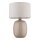 Tischlampe Stoff Glas Grau Sandfarben E27 H:48 cm rund
