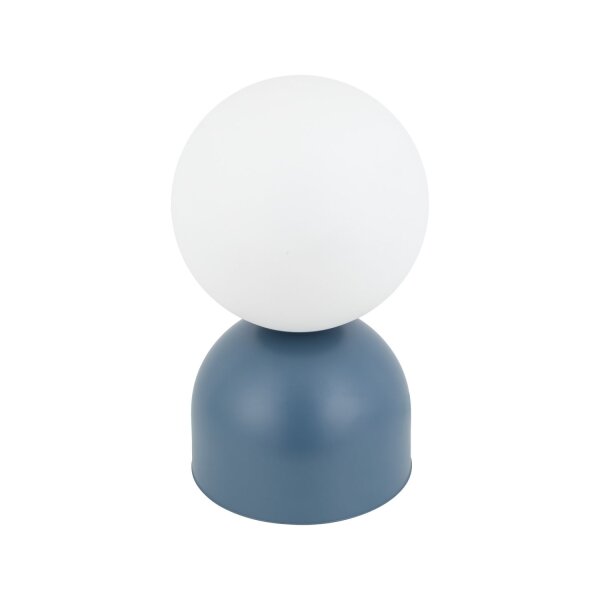 Tischlampe Glas Metall Weiß Blau E27 52 cm dekorativ