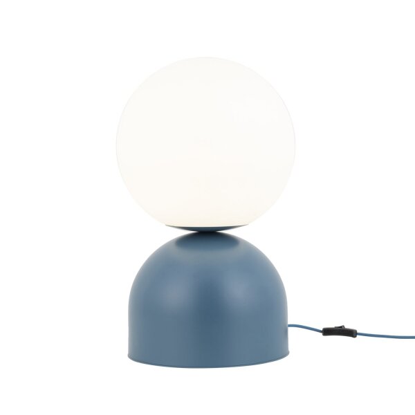 Tischlampe Glas Metall Weiß Blau E27 52 cm dekorativ