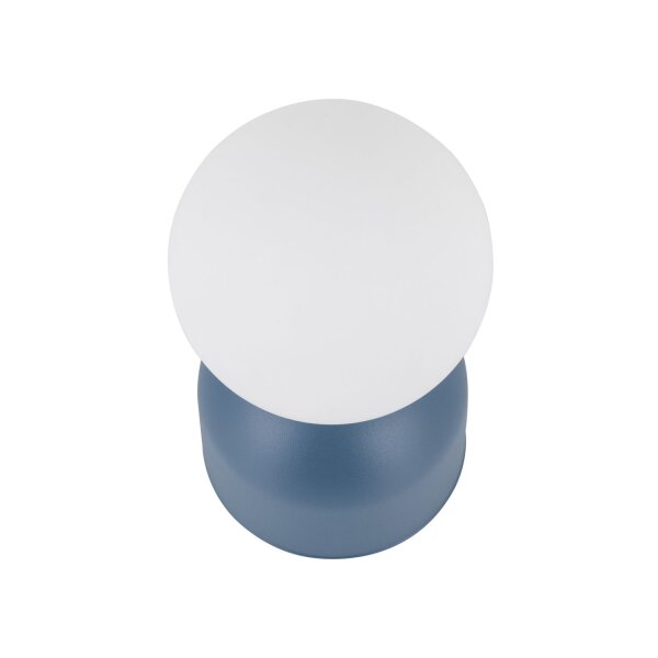 Tischlampe Glas Metall Weiß Blau G9 H:21 cm dekorativ