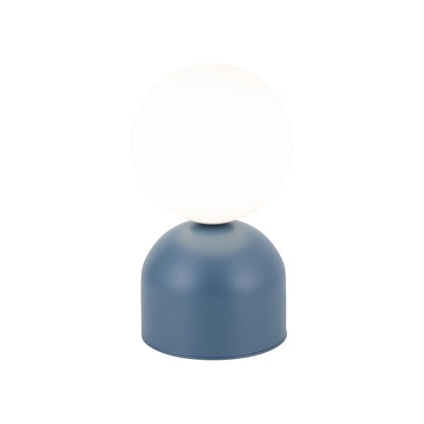 Tischlampe Glas Metall Weiß Blau G9 H:21 cm dekorativ
