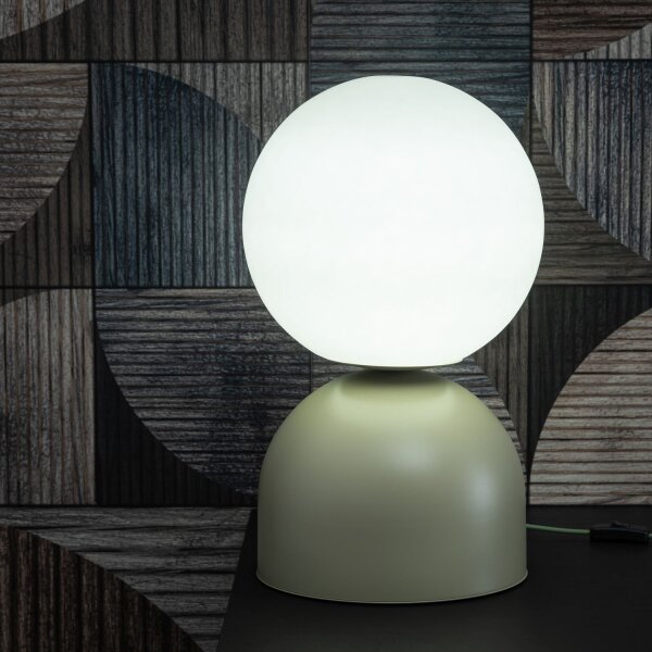 Tischlampe Glas Metall Pistazie E27 H:52 cm dekorativ