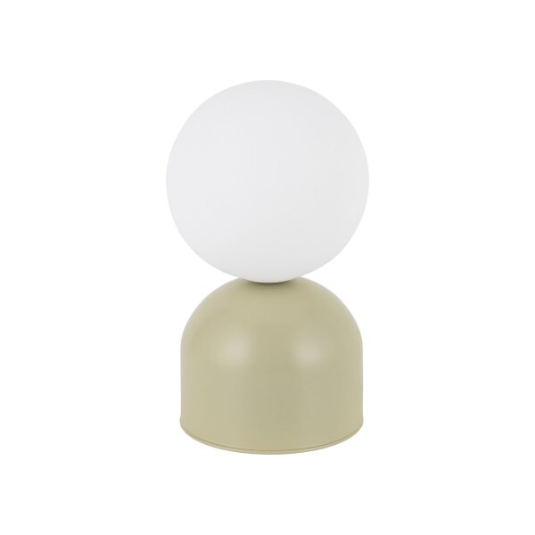 Tischlampe Glas Metall Weiß Pistazie G9 H:21 cm klein