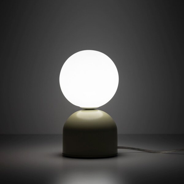 Tischlampe Glas Metall Weiß Pistazie G9 H:21 cm klein