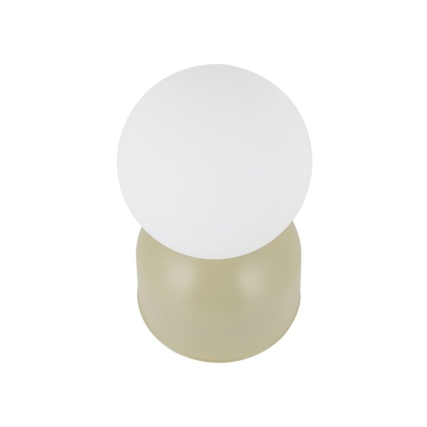 Tischlampe Glas Metall Weiß Pistazie G9 H:21 cm klein