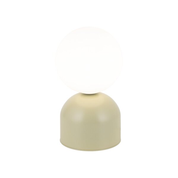 Tischlampe Glas Metall Weiß Pistazie G9 H:21 cm klein