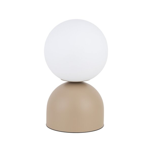Tischlampe Glas Metall Sandfarben E27 H:52 cm blendarm