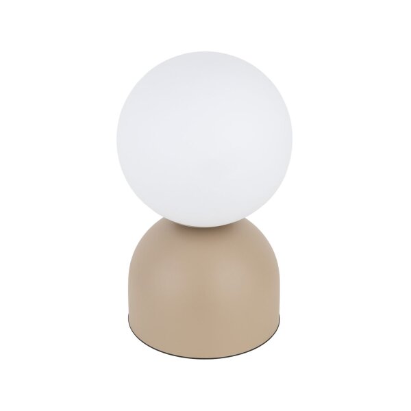 Tischlampe Glas Metall Sandfarben E27 H:52 cm blendarm