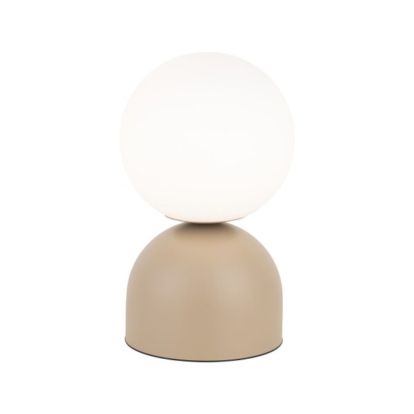 Tischlampe Glas Metall Sandfarben E27 H:52 cm blendarm