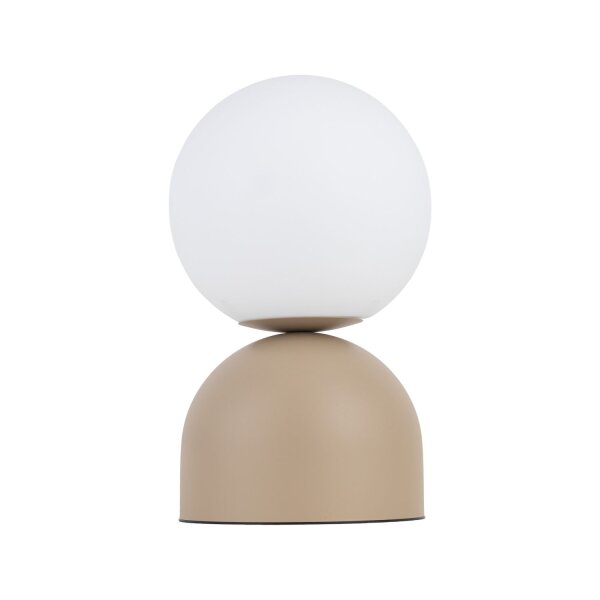 Tischlampe Glas Metall Sandfarben E27 H:52 cm blendarm