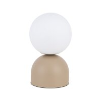 Tischlampe Glas Metall Sandfarben E27 H:52 cm blendarm