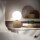 Tischlampe Glas Metall Sandfarben G9 H:21 cm dekorativ