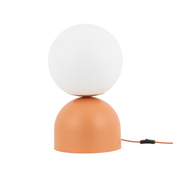 Tischlampe Glas Metall Weiß Orange E27 H:52 cm blendarm