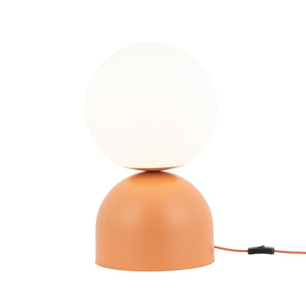 Tischlampe Glas Metall Weiß Orange E27 H:52 cm blendarm