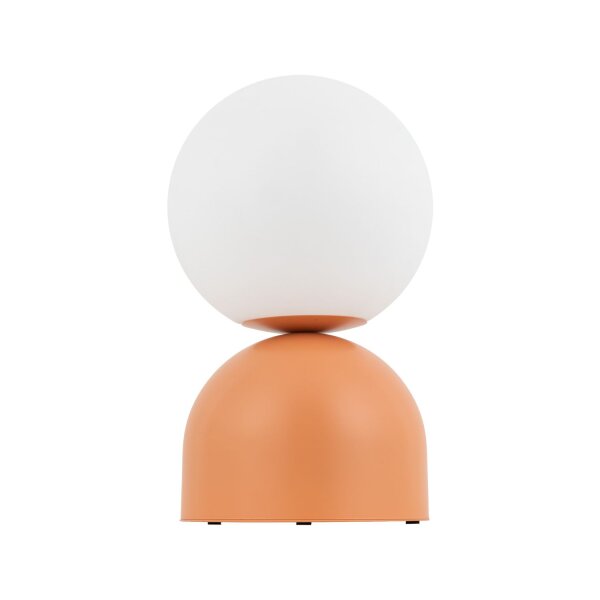 Tischlampe Glas Metall Weiß Orange E27 H:52 cm blendarm