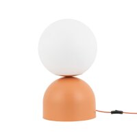 Tischlampe Glas Metall Weiß Orange E27 H:52 cm...