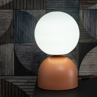 Tischlampe Glas Metall Weiß Orange E27 H:52 cm...