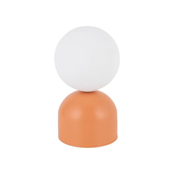 Tischlampe Glas Metall Weiß Orange G9 H:21 cm klein