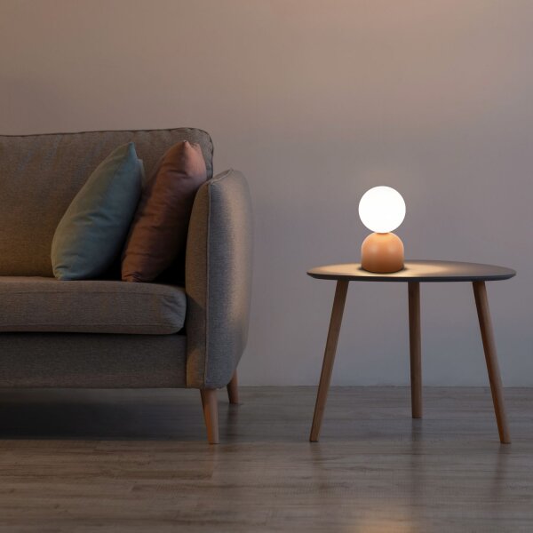 Tischlampe Glas Metall Weiß Orange G9 H:21 cm klein