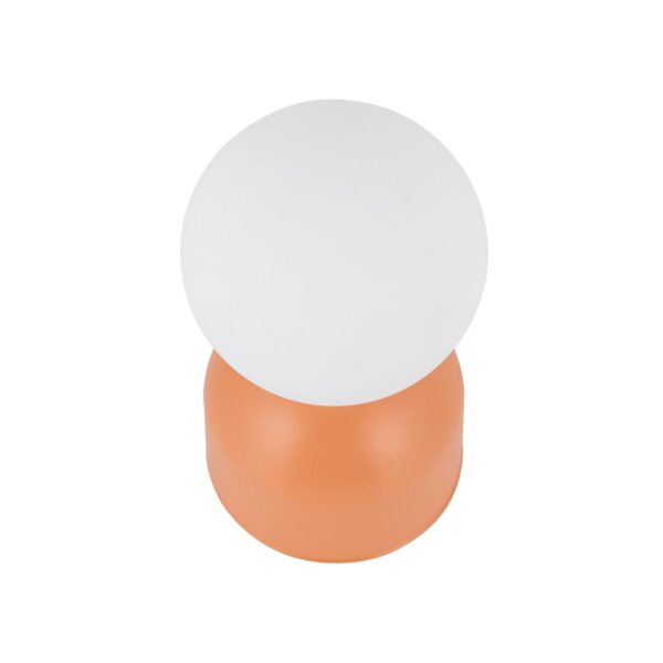 Tischlampe Glas Metall Weiß Orange G9 H:21 cm klein