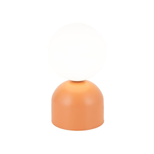 Tischlampe Glas Metall Weiß Orange G9 H:21 cm klein