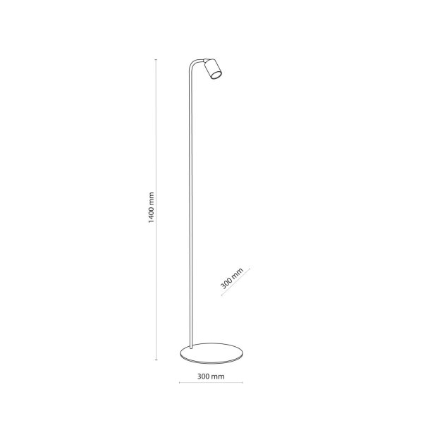 Stehleuchte verstellbar Metall Weiß GU10 H:140 cm