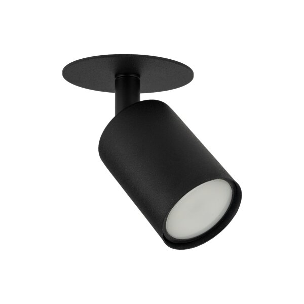 Deckenspot verstellbar Metall Schwarz GU10 B:12,5 cm