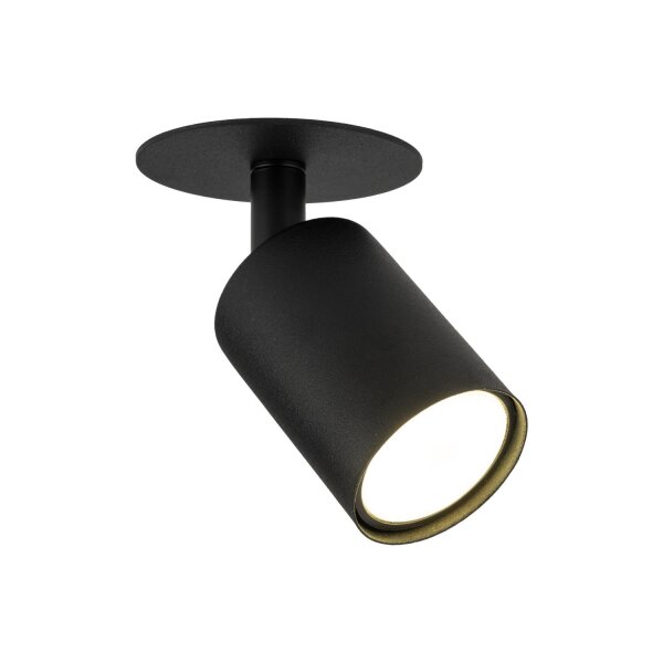 Deckenspot verstellbar Metall Schwarz GU10 B:12,5 cm