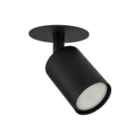 Deckenspot verstellbar Metall Schwarz GU10 B:12,5 cm