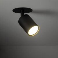 Deckenspot verstellbar Metall Schwarz GU10 B:12,5 cm