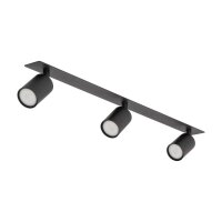 Deckenspot verstellbar Metall Schwarz GU10 L:77 cm