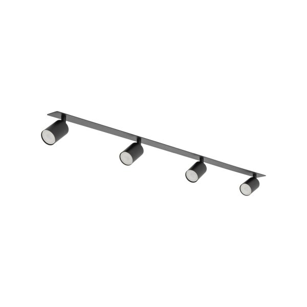 Wandspot schwenkbar 4-flammig Schwarz GU10 L:122 cm