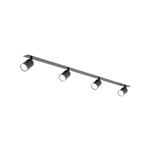 Wandspot schwenkbar 4-flammig Schwarz GU10 L:122 cm