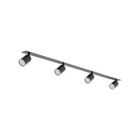 Wandspot schwenkbar 4-flammig Schwarz GU10 L:122 cm