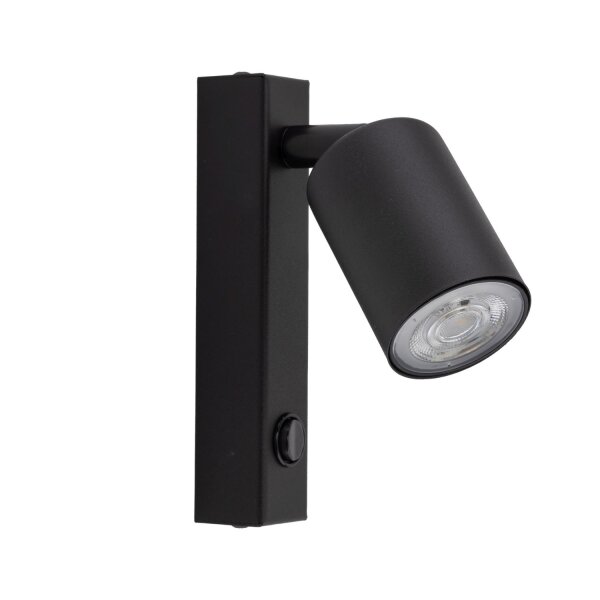 Wandspot verstellbar Schalter Schwarz GU10 B:11 cm