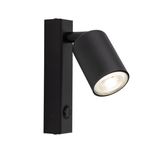 Wandspot verstellbar Schalter Schwarz GU10 B:11 cm