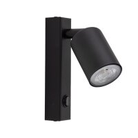 Wandspot verstellbar Schalter Schwarz GU10 B:11 cm