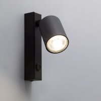 Wandspot verstellbar Schalter Schwarz GU10 B:11 cm