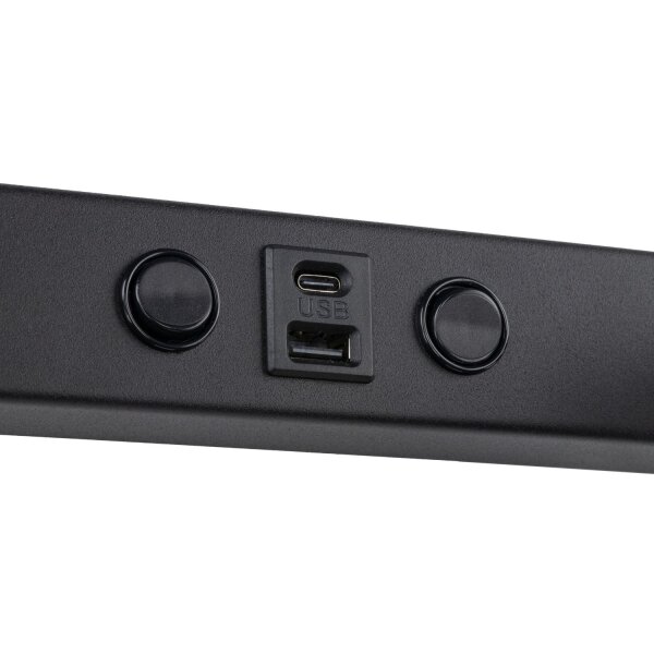 Wandspot verstellbar USB-C Metall Schwarz GU10 B:39 cm