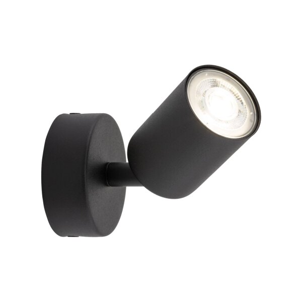 Deckenspot Metall Schwarz akzentuiert GU10 L:12 cm