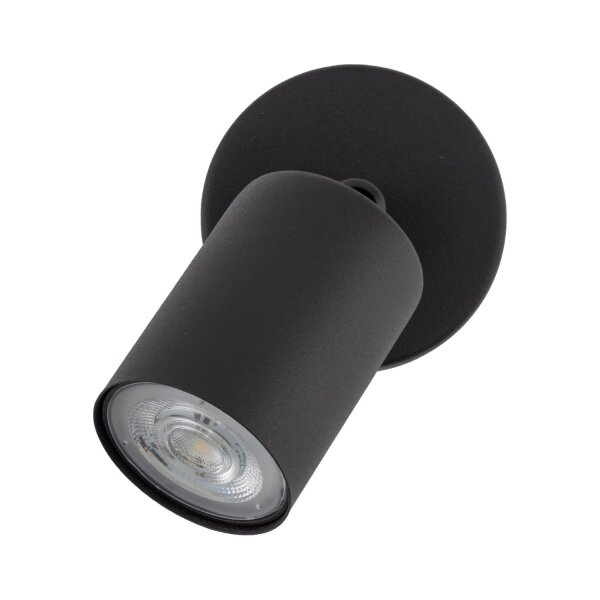 Deckenspot Metall Schwarz akzentuiert GU10 L:12 cm