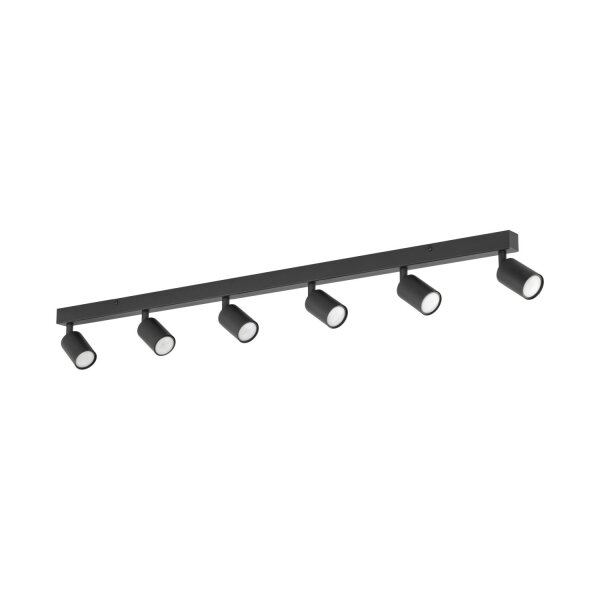 Deckenspot verstellbar Metall Schwarz GU10 L:127 cm