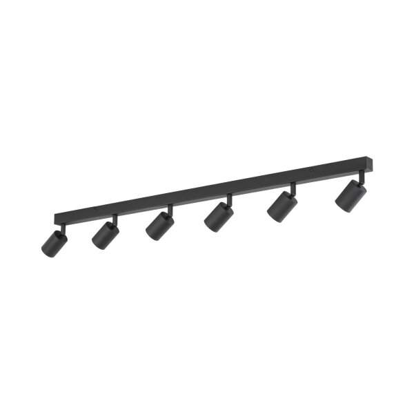 Deckenspot verstellbar Metall Schwarz GU10 L:127 cm