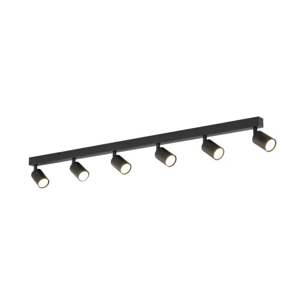 Deckenspot verstellbar Metall Schwarz GU10 L:127 cm