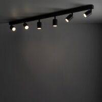 Deckenspot verstellbar Metall Schwarz GU10 L:127 cm