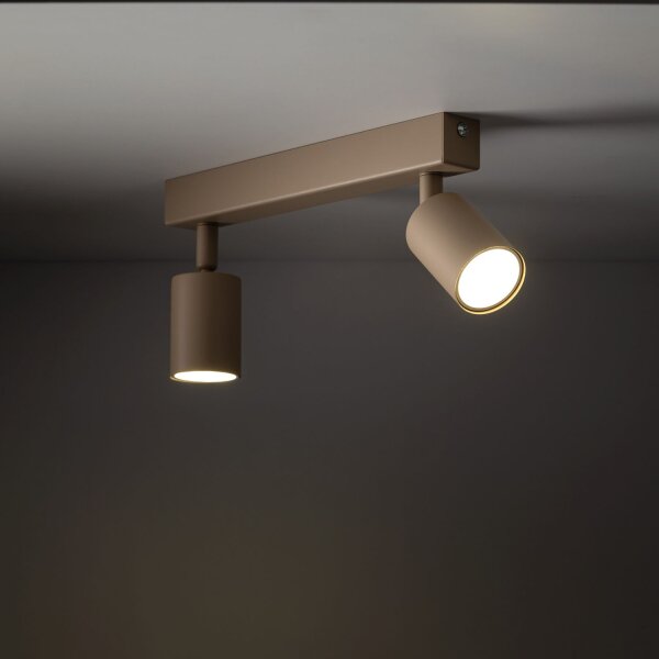 Deckenspot drehbar 2-flammig Sandfarben GU10 L:41 cm