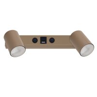 Wandspot flexibel Schalter Sandfarben USB-C GU10 39 cm
