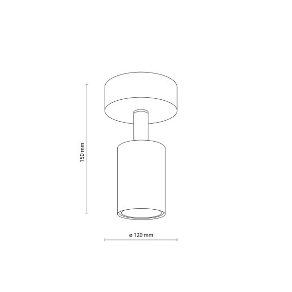 Deckenspot flexibel Metall Sandfarben GU10 L:12 cm