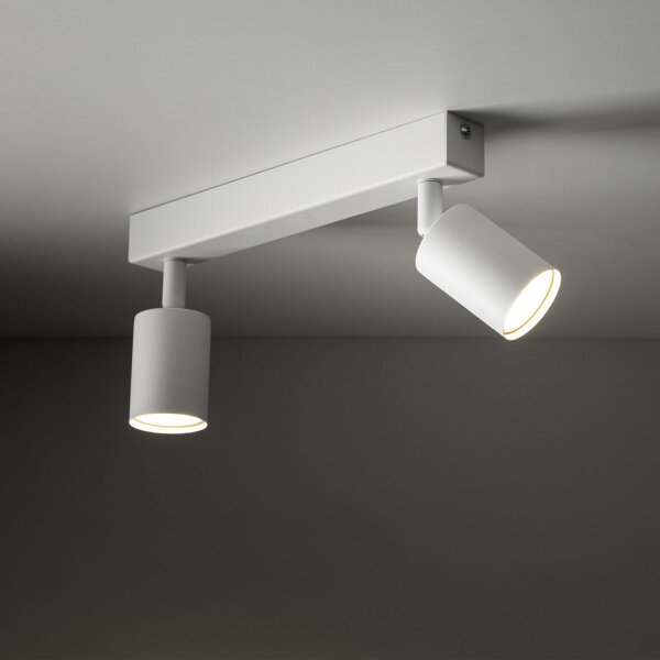 Deckenstrahler schwenkbar 2-flammig Weiß GU10 L:41 cm